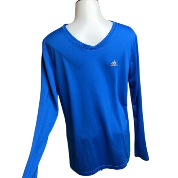 adidas Other - Adidas Kids Top Medium Long Sleeve Climalite V-Neck Base Tee Shirt Youth M 12-14